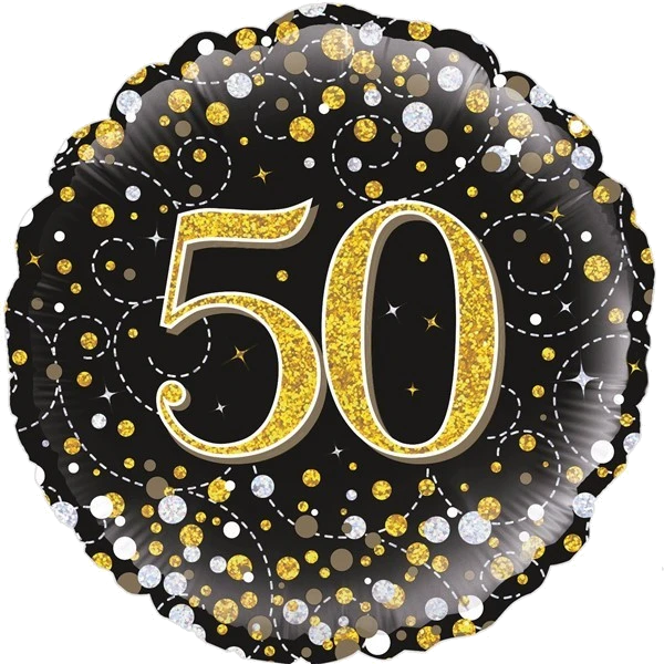 50TH SPARKLING FIZZ BLACK AND GOLD FOIL