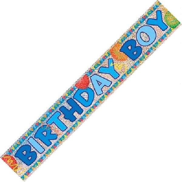 12FT B/DAY BOY PRISMATIC BANNER