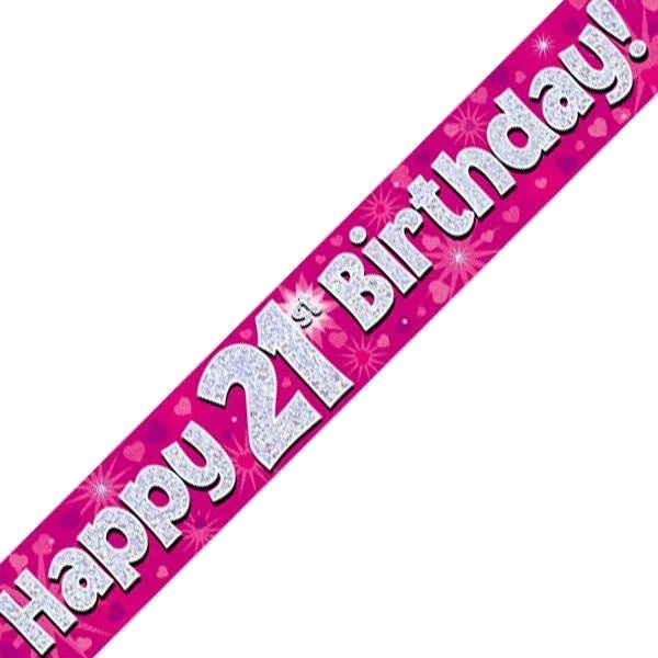 9FT 21ST BIRTHDAY PINK BANNER