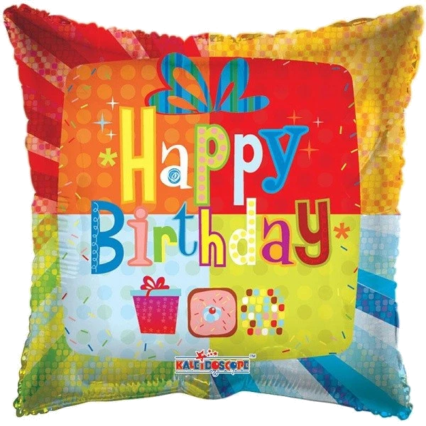 18IN BIRTHDAY ABSTRACT PRESENT FOIL