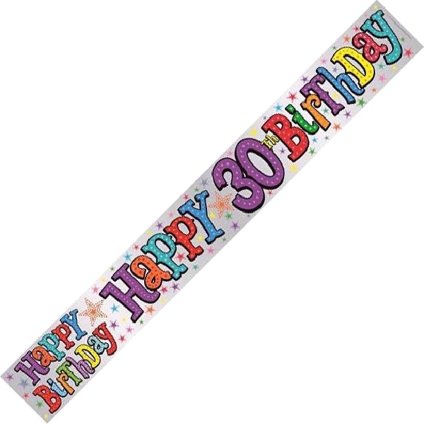 30TH SILVER STARBURST 9FT BANNER