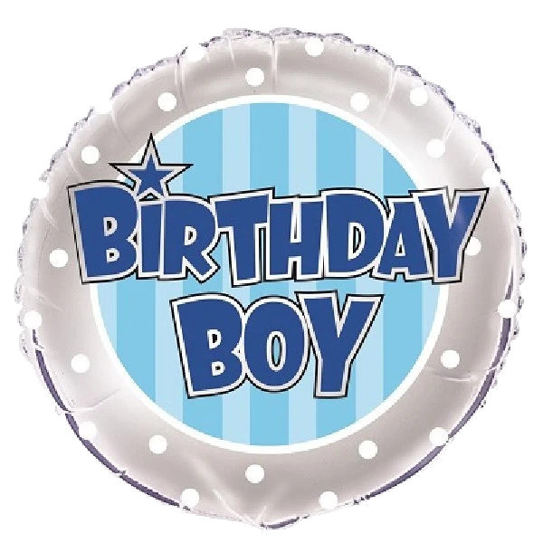 18IN BLUE STRIPE B/DAY FOIL BALLOON