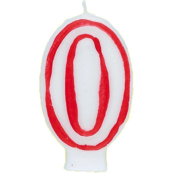 Deluxe Numeral No.0 Birthday Candle