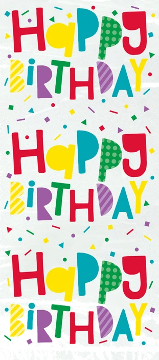 20Pk Colorful Happy Birthday Cellophane Bags