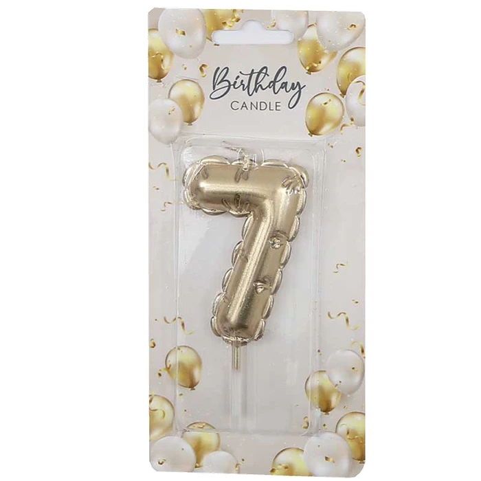 6Cm Gold Balloon Shaped Numeral 7 C
