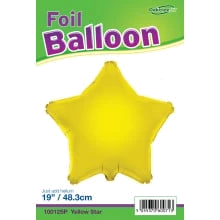 19In Yellow Star Foil Balloon