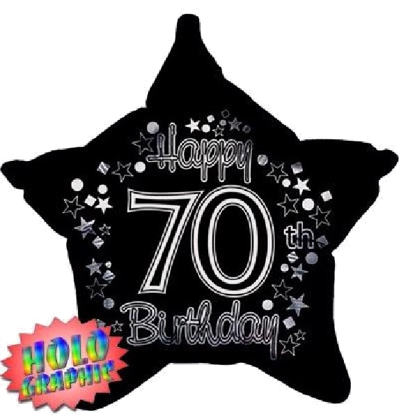 70TH HOLO B/S 22IN FOIL BALLOON