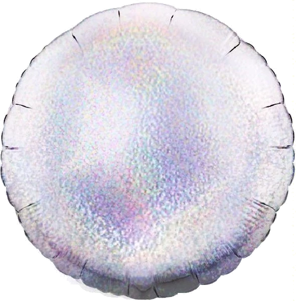 Silver Holographic Round 18In Foil