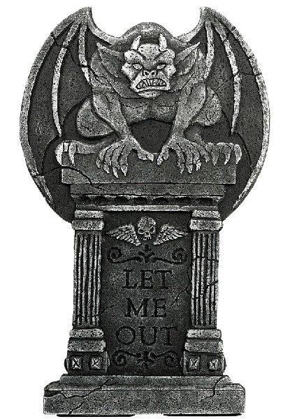 60X36CM TOMBSTONE GARGOYLE