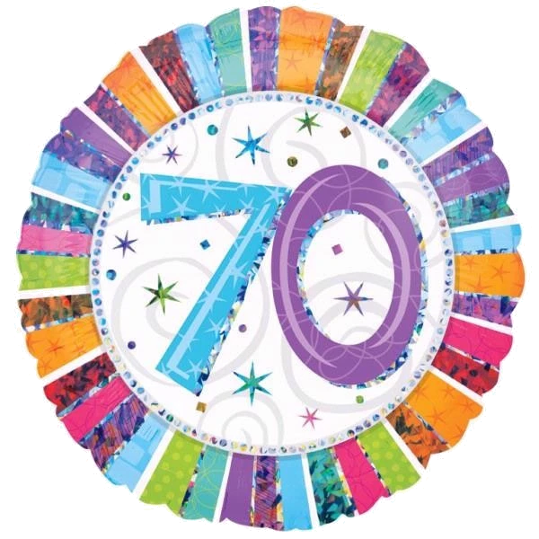 18IN RADIANT 70TH B/DAY FOIL BALLOON