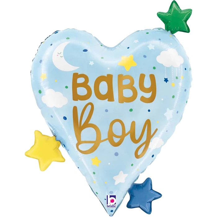 31In Baby Boy Heart Stars Foil B