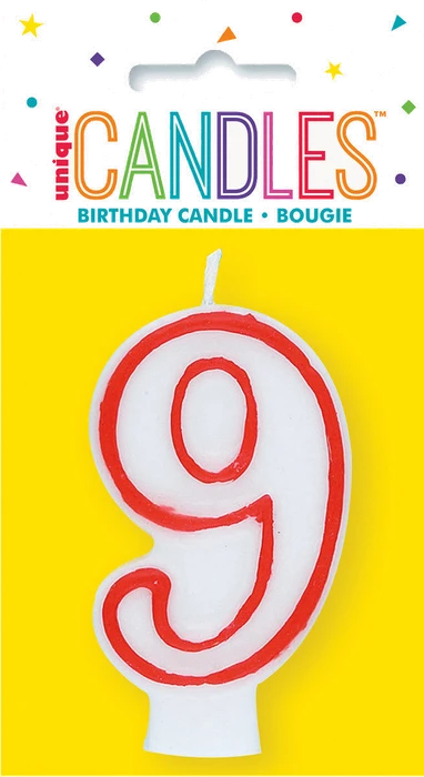 Deluxe Numeral No.9 Birthday Candle