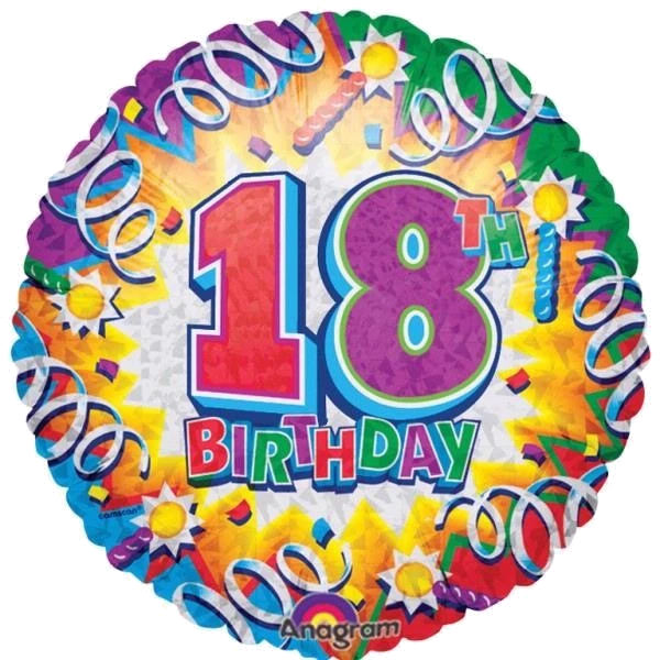 18IN 18TH B/DAY FOIL BALLOON