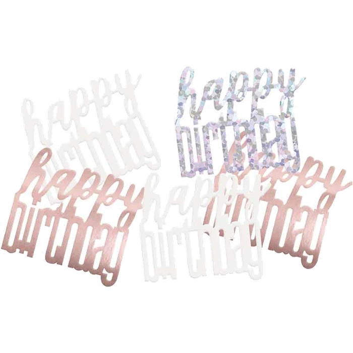 5Oz Glitz Rose Gold Happy Birthday Confetti