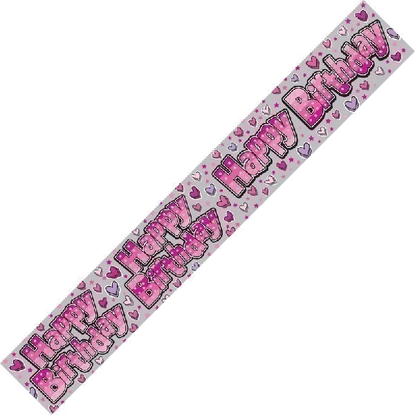 9FT FEMALE BIRTHDAY HOLO BANNER