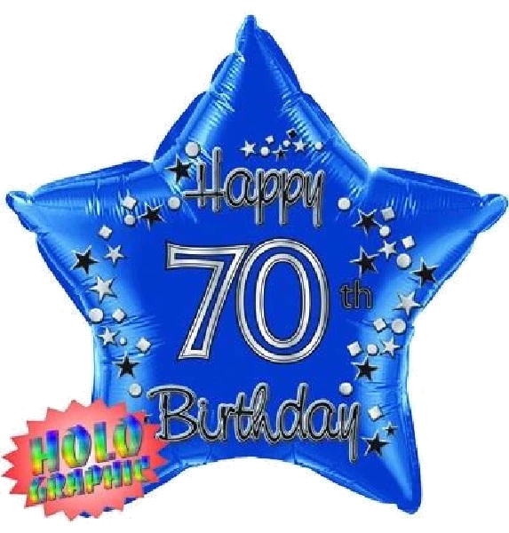 22IN 70TH BLUE FOIL BALLOON