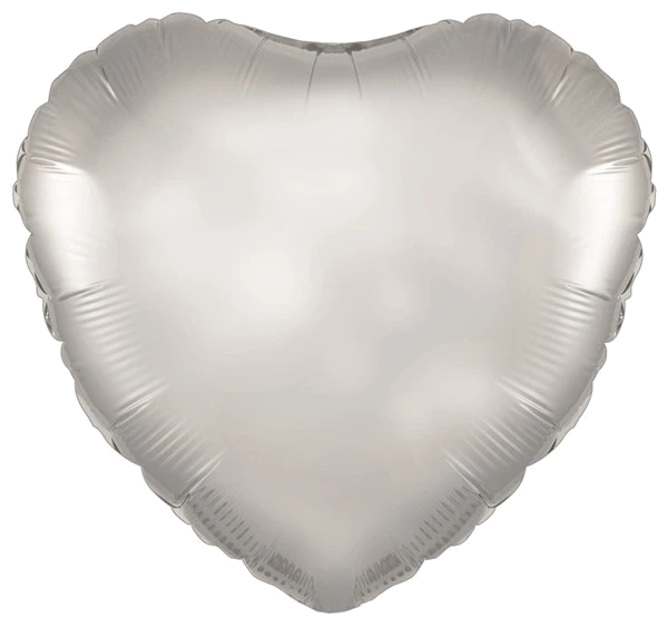 18In Silver Heart Foil Balloon