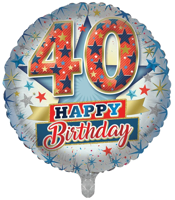 18In Age 40 Male Foil Balloon
