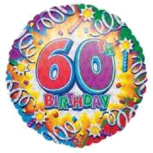 18IN 60TH B/DAY FOIL BALLOON