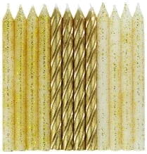 (24) Glitter & Gold Spiral Candles