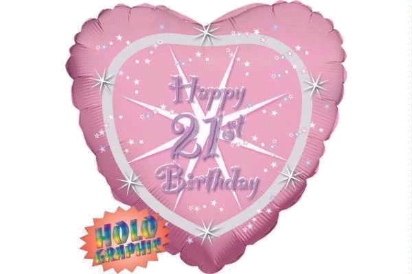 HEART 21ST B/DAY FOIL BALLOON