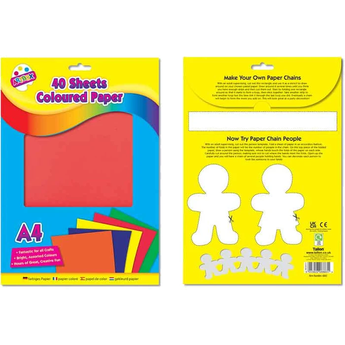 (40) SHEETS A4 COLOURED PAPER