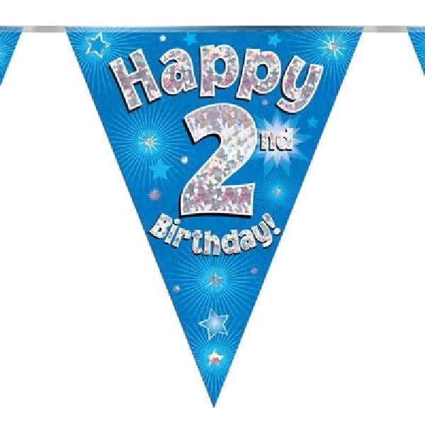 3.9M 2Nd Birthday Blue Bunting