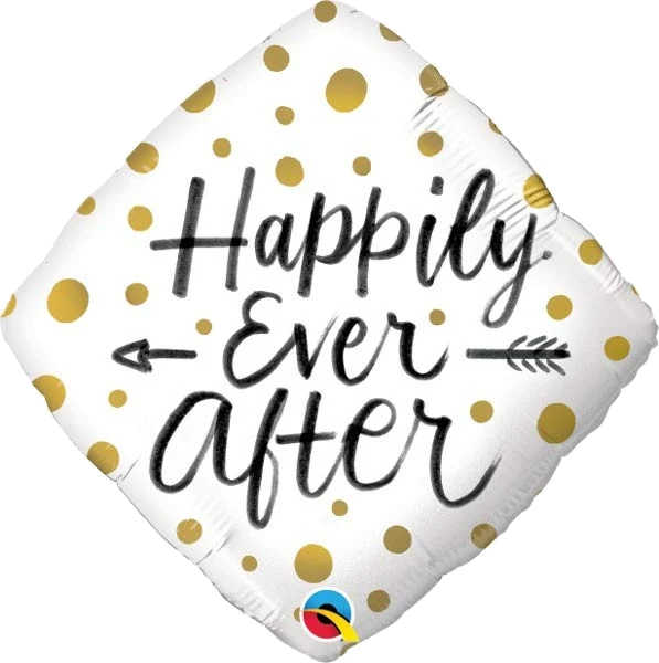 HAPPILY EVER AFTER GOLD DOTS 18IN FOIL BALLOO