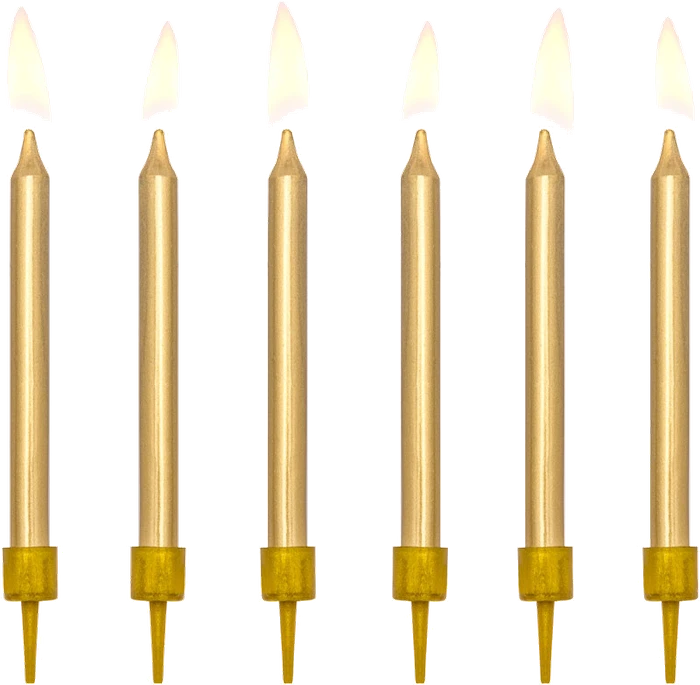 6PK 6cm PLAIN GOLD BIRTH