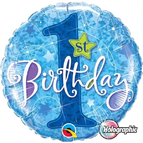 1ST B/DAY STARS BLUE 18IN FOIL BALLOON