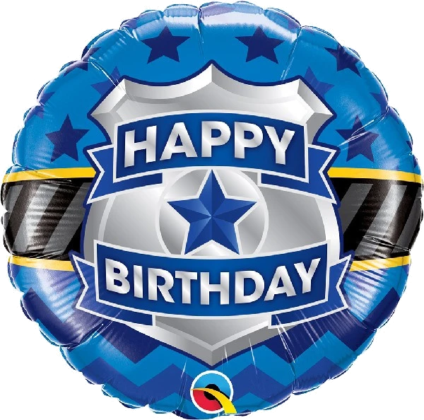18IN B/DAY BADGE FOIL BALLOON