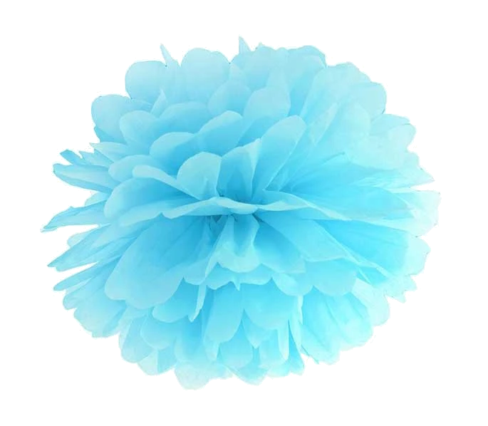 25Cm Sky-Blue Tissue Paper Pom Pom
