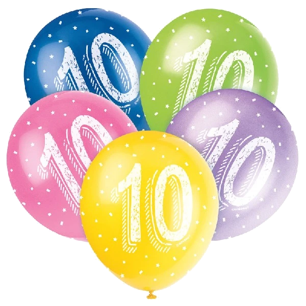 (5) 12In Number 10 Balloons