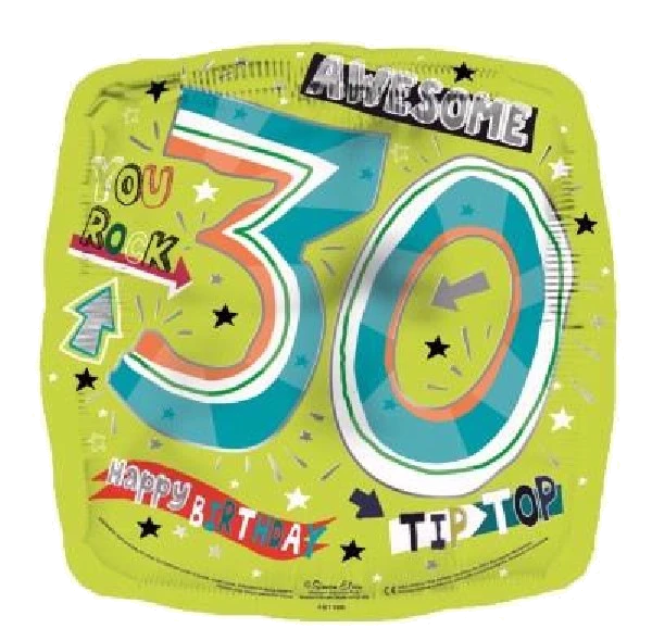 30TH B/DAY 18IN FOIL BALLOON