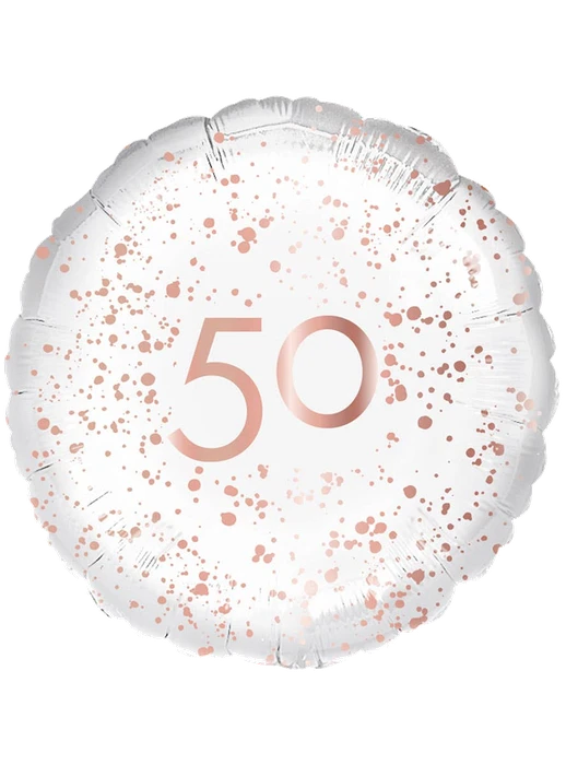 18In Rose Gold 50 Foil Balloon