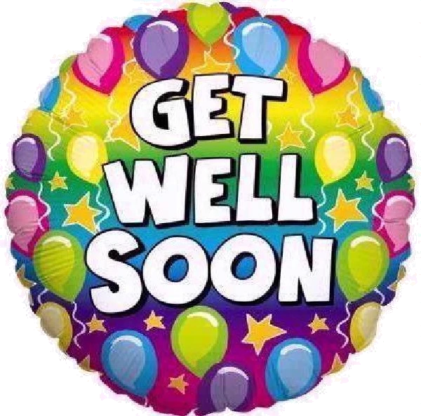 18IN RAINBOW GET WELL FOIL BALLOON