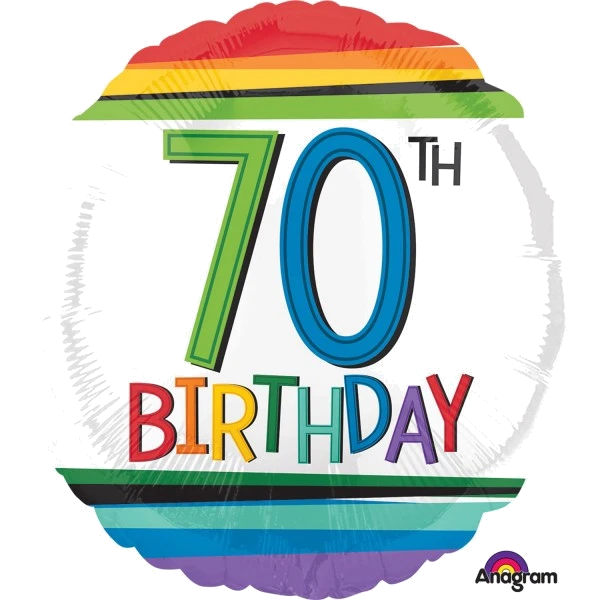 RAINBOW 70TH BIRTHDAY FOIL BALLOON