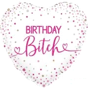 18In Birthday Bitch Holographic Foil Balloon