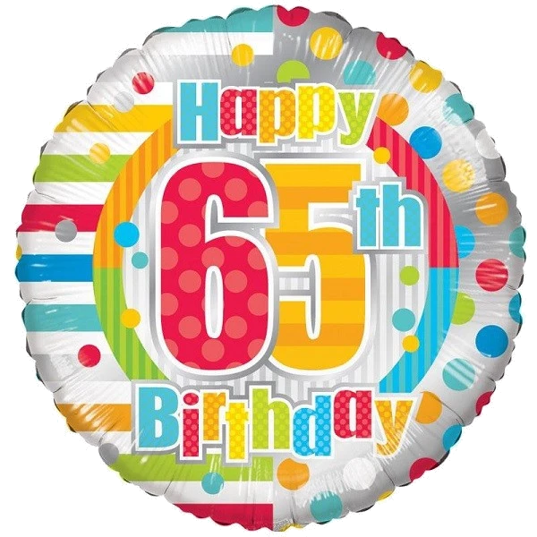 18IN UNISEX HAPPY 65TH BIRTHDAY FOIL