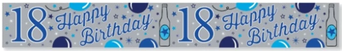 18th Blue Silver Banner