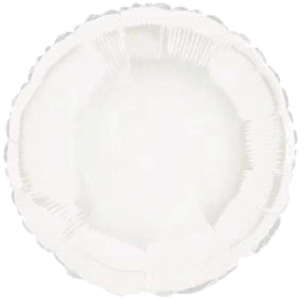 White Round 18In Foil Balloon