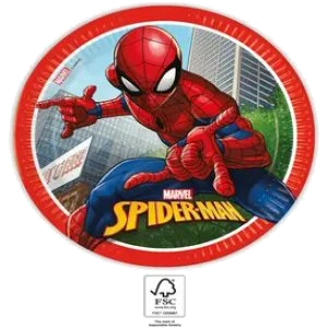 8Pk 23Cm Spiderman Crime Fighter Plates