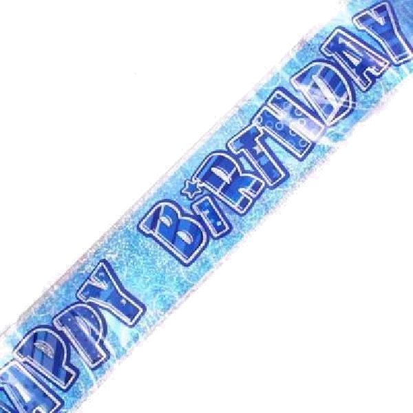 9FT BLUE GLITZ B/DAY FOIL BANNER