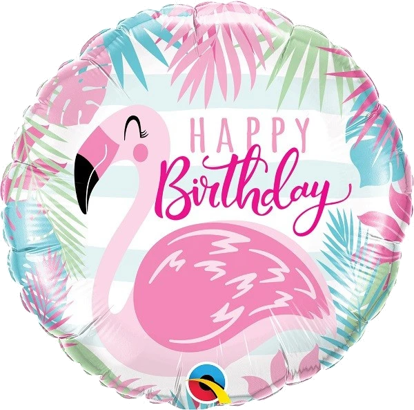 18IN B/DAY PINK FLAMINGO FOIL BALLOON