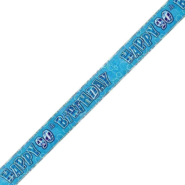 9FT BLUE GLITZ 90TH BANNER