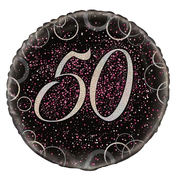 18IN PINK PRISMATIC 50TH FOIL BALLOON