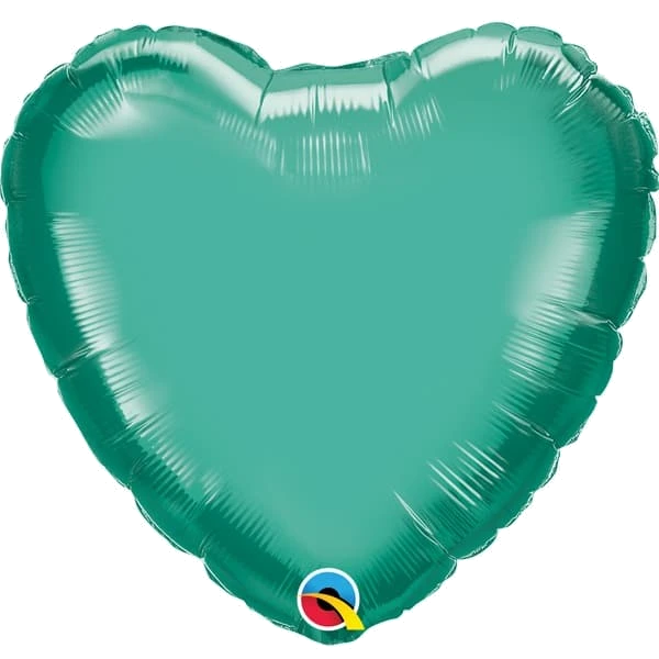 18In Chrome Green Heart Foil Balloon