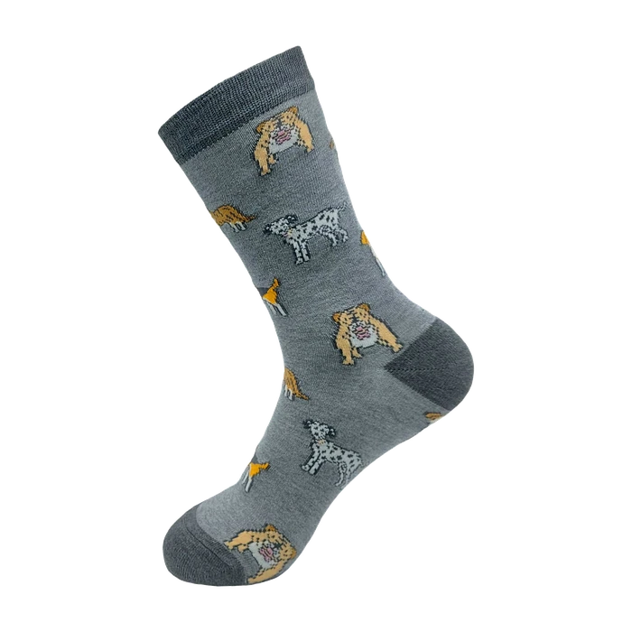 Eco Chic Grey Dogs Bamboo Socks