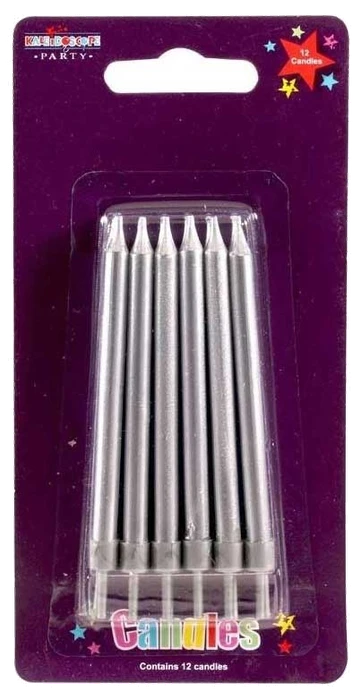 12PK SILVER CANDLES 6S