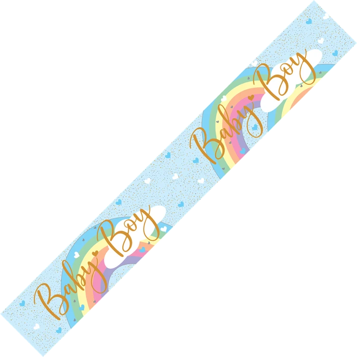 9Ft Pastel Rainbow Boy Banner